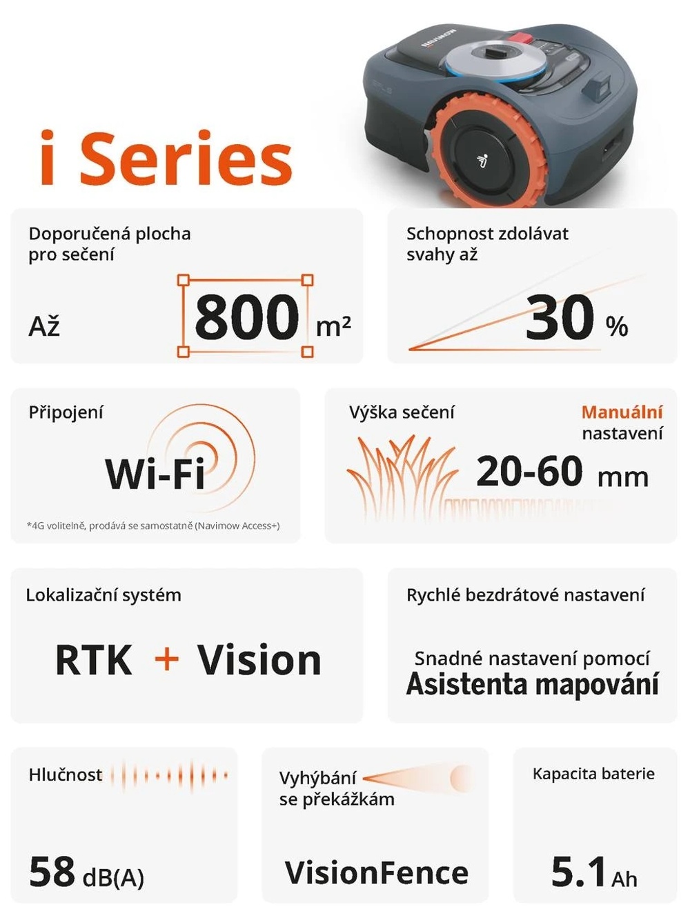 Segway Navimow i108E – přehled vlastností